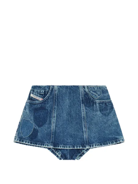 Diesel denim peplum shorts with shadow patches