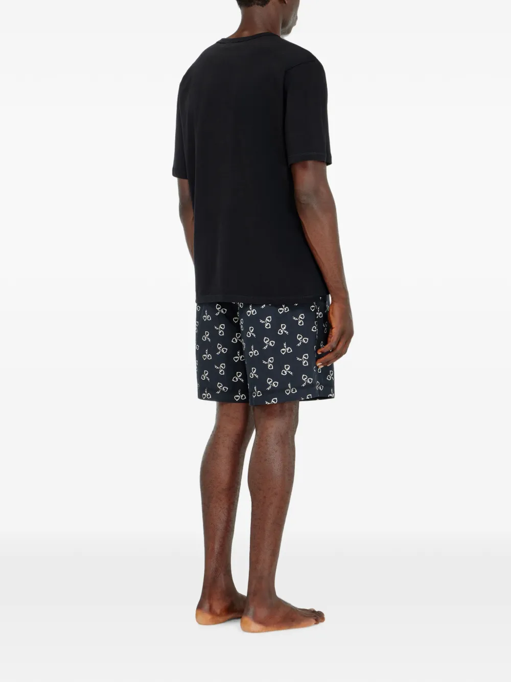 Diesel Katoenen pyjamaset met handboeien-print Zwart