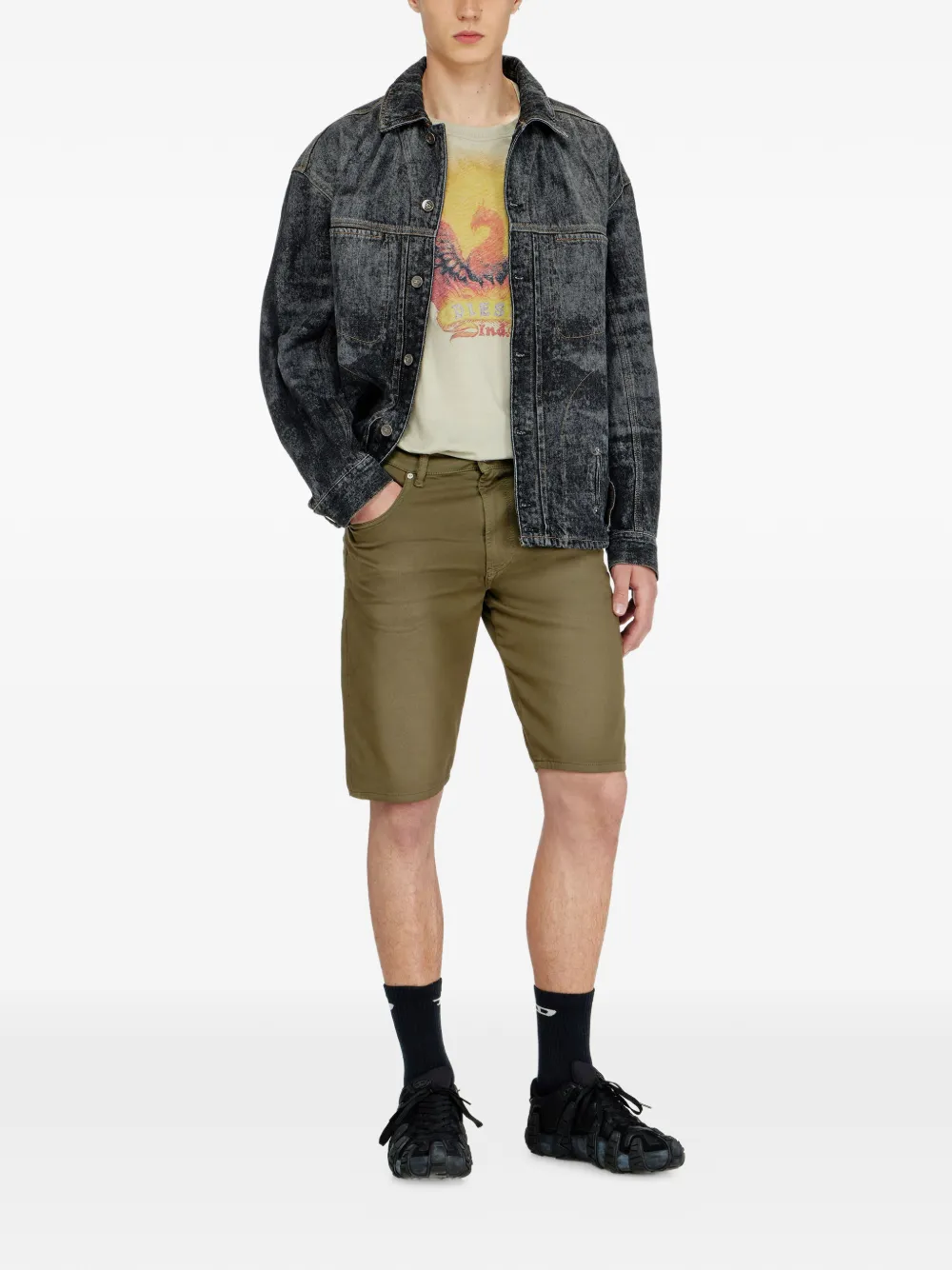 Diesel Slim-fit denim shorts Groen