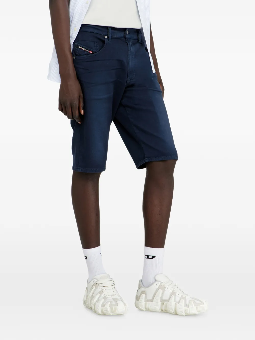 Diesel Spijkershorts met knoop aan de voorkant Blauw