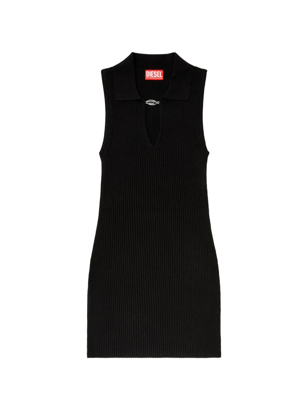 Diesel Oval D rib-knitted mini dress - Nero