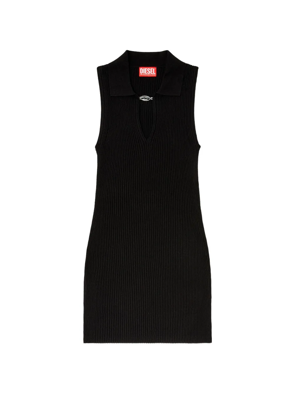 Diesel Oval D rib-knitted mini dress - Schwarz
