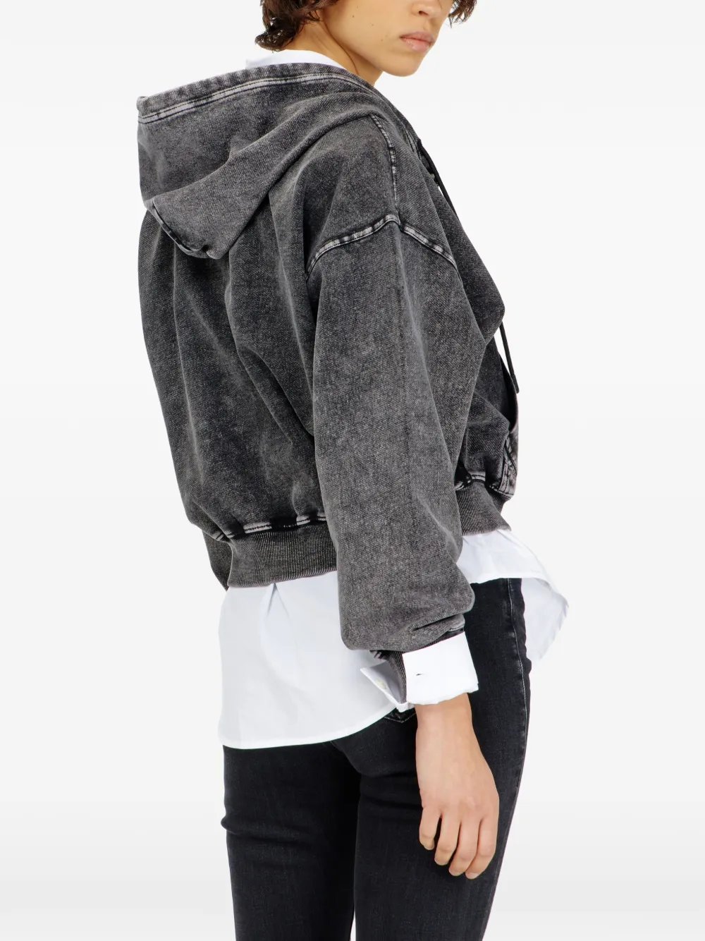 Diesel Hoodie met denim effect Grijs