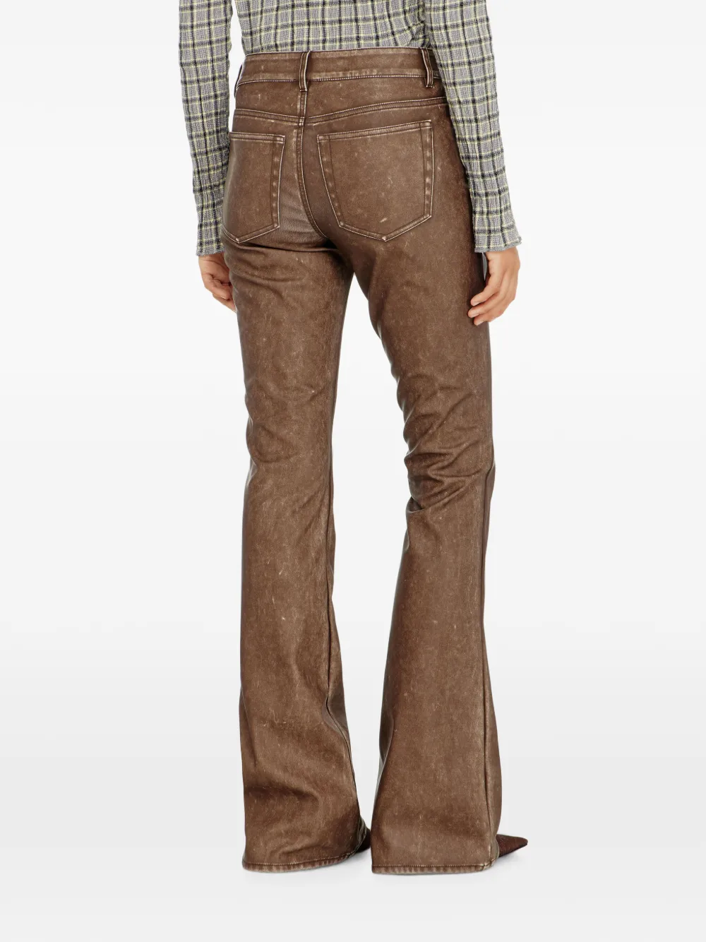 Diesel Bootcut broek van behandelde gecoate stof Bruin