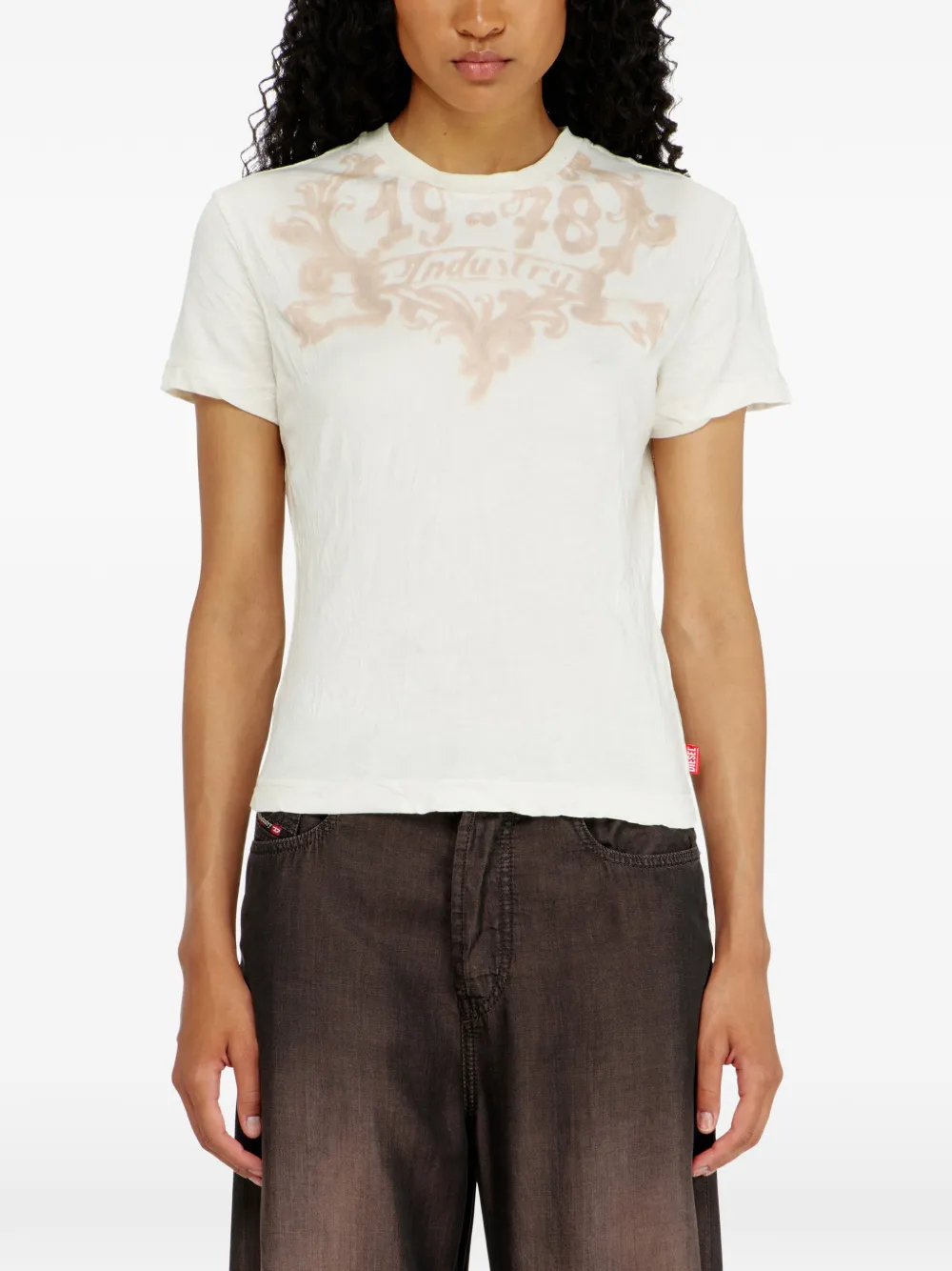 Diesel Katoenen T-shirt met grafische print Wit