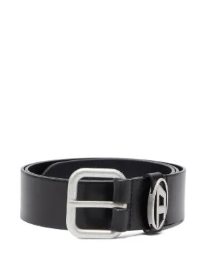 DIESEL レザー ベルト ストーン付き 正規品 DIESEL(ディーゼル) b-1dr strass 20 bell ロゴ バックル ライト