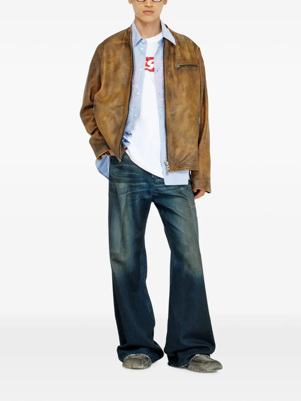 Diesel Katoenen T-shirt met -logoprint Wit