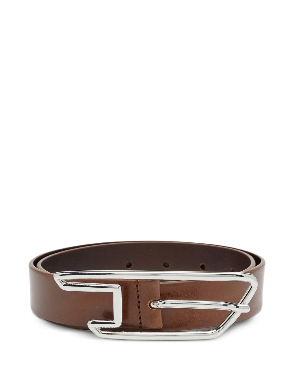 Diesel outlined D buckle belt - Marrone