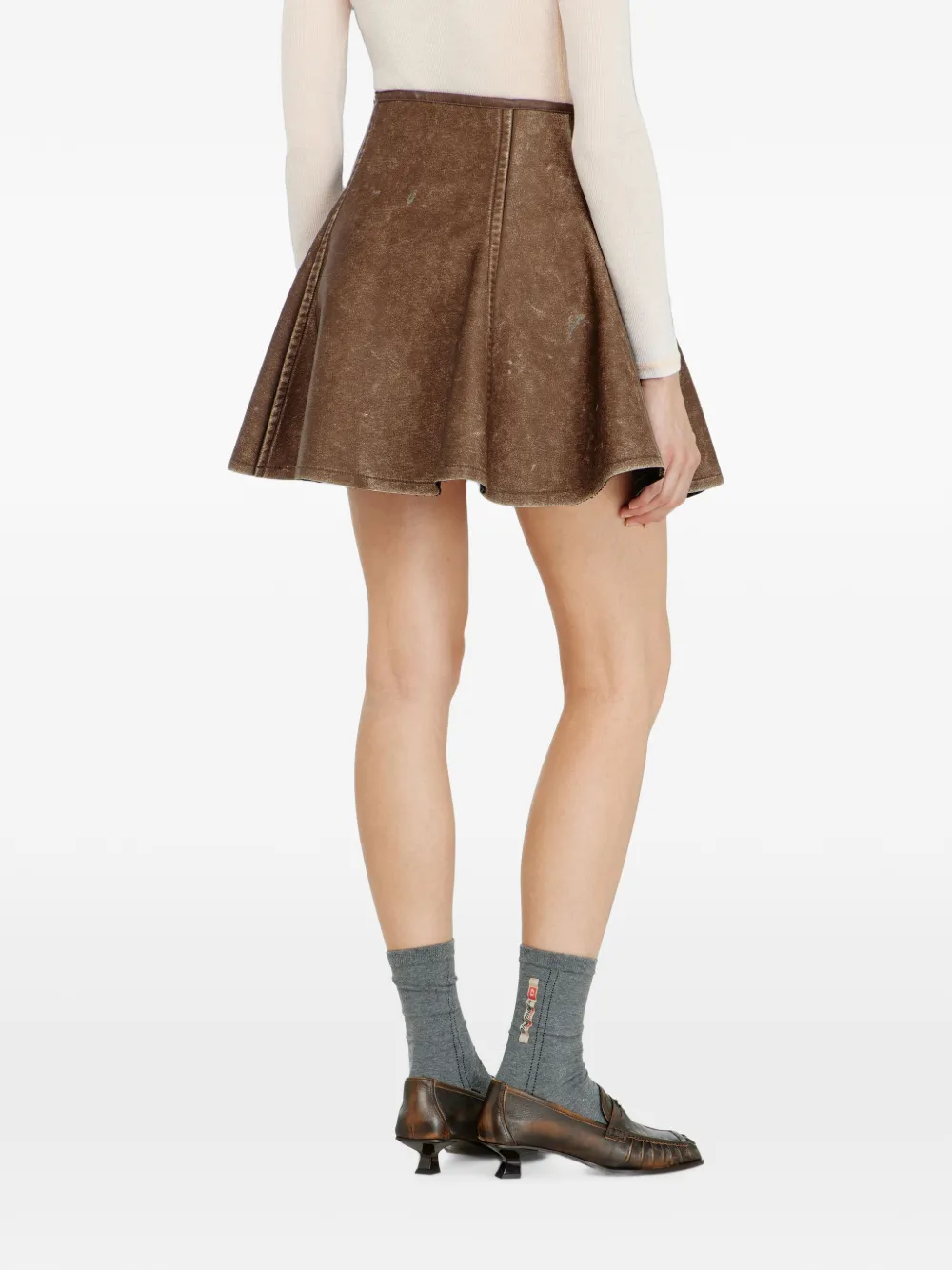 Diesel Flared mini-rok Bruin