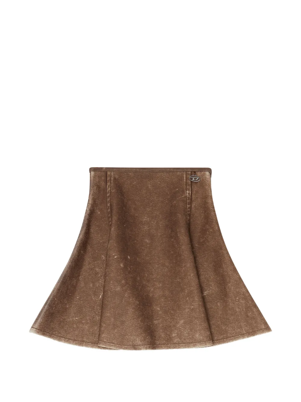 Diesel flared miniskirt in bonded material - Braun
