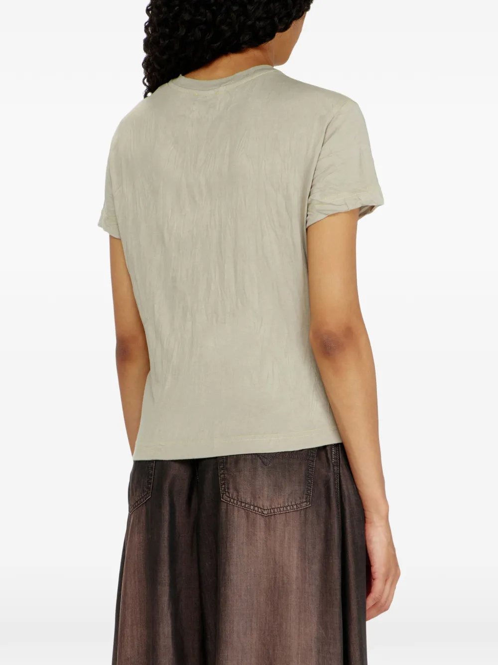 Diesel katoenen T-shirt met grafische print Beige