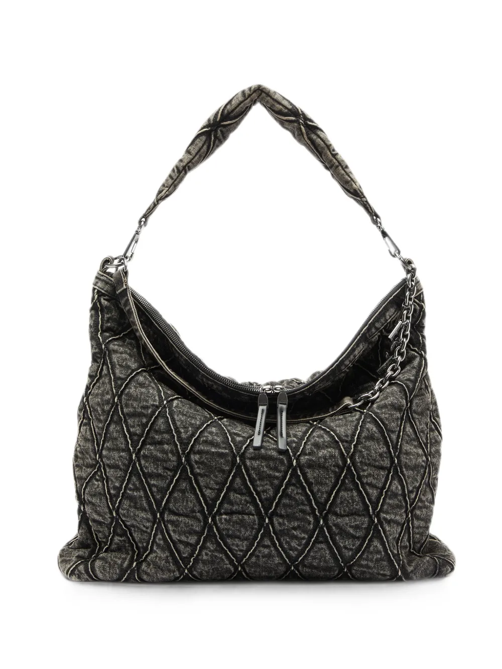 Diesel Charm-D quilted shoulder bag - Grey