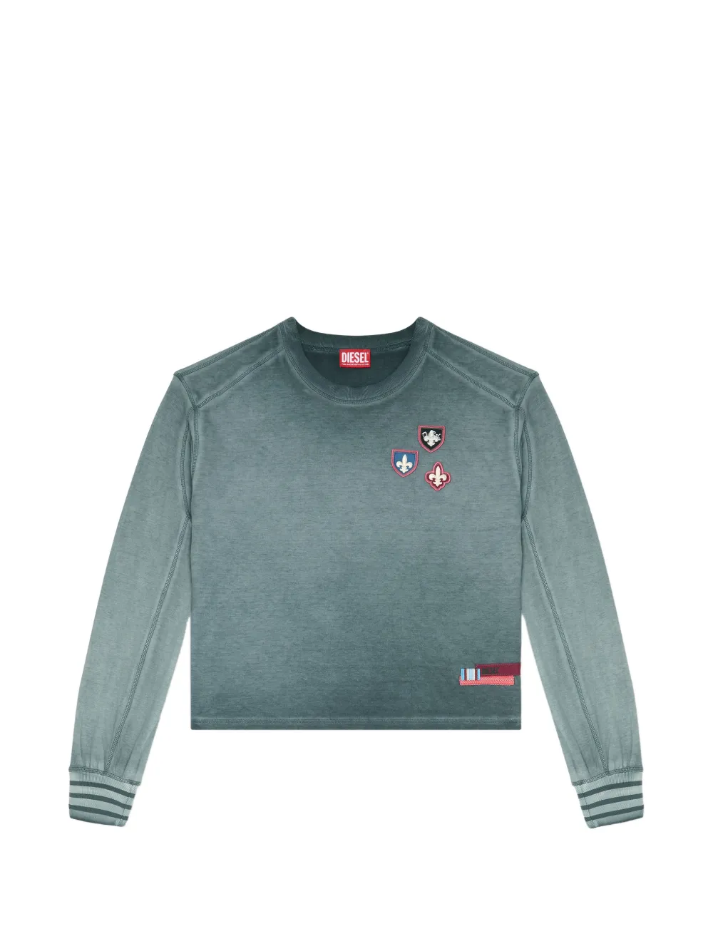 Diesel T-shirt with patches and microwaffle inserts - Blu
