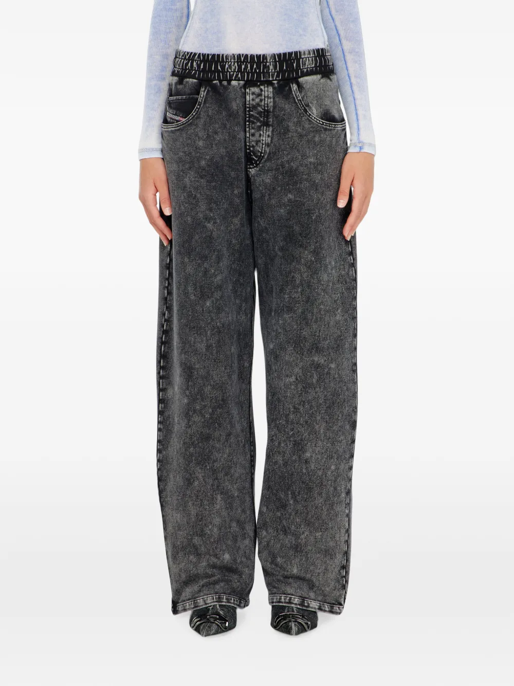 Diesel Joggingbroek met denim effect Grijs
