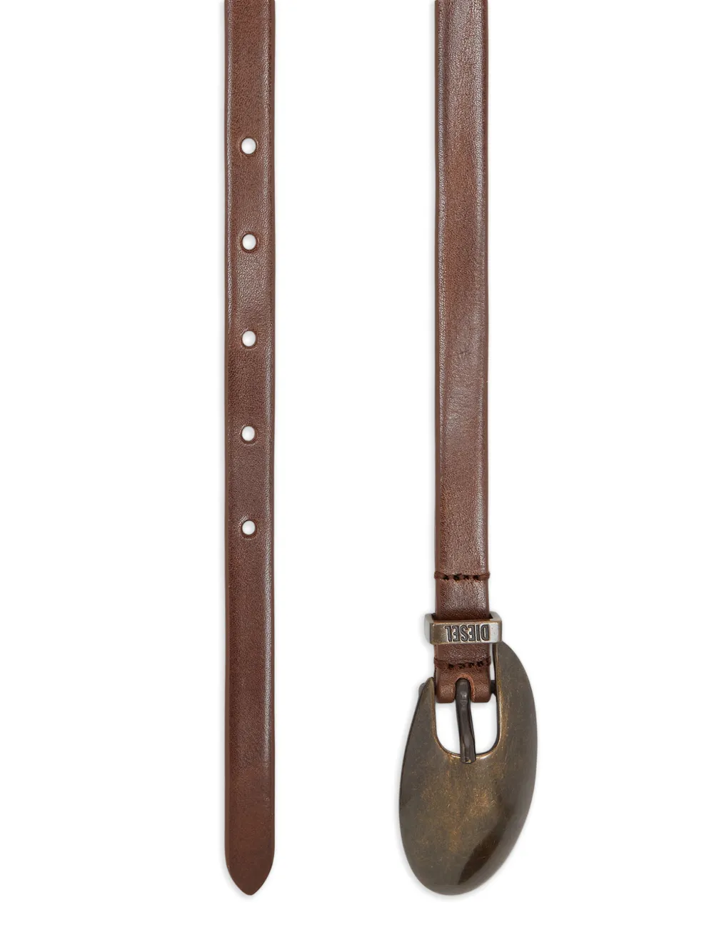 Diesel Riem met sculpturale gesp Bruin