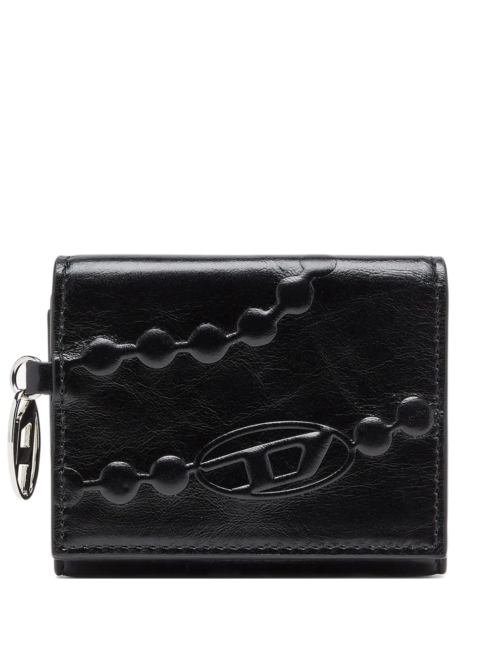 Diesel Portafoglio goffrato Oval D - Nero
