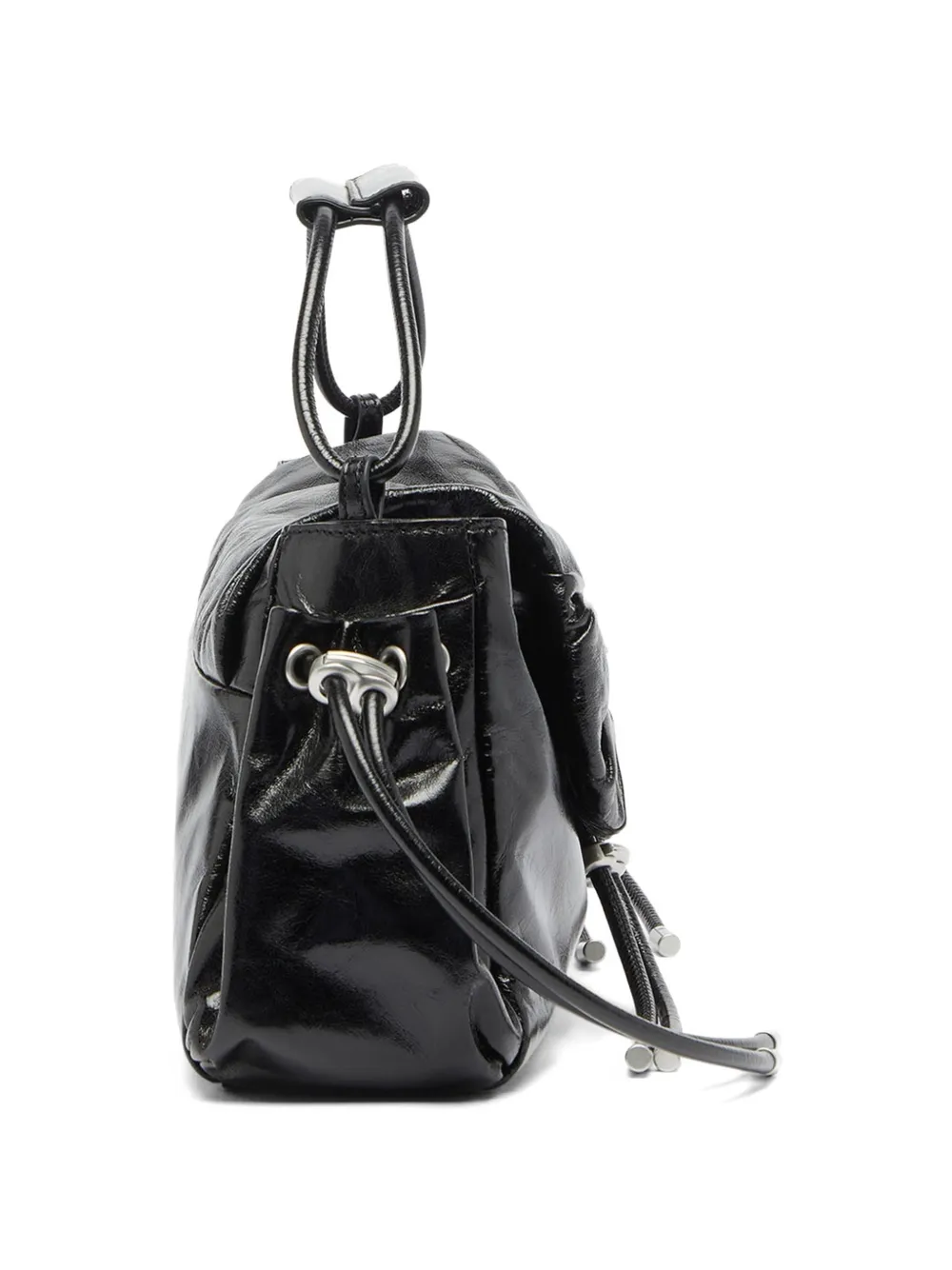 Diesel Scrunch-D leren handtas Zwart