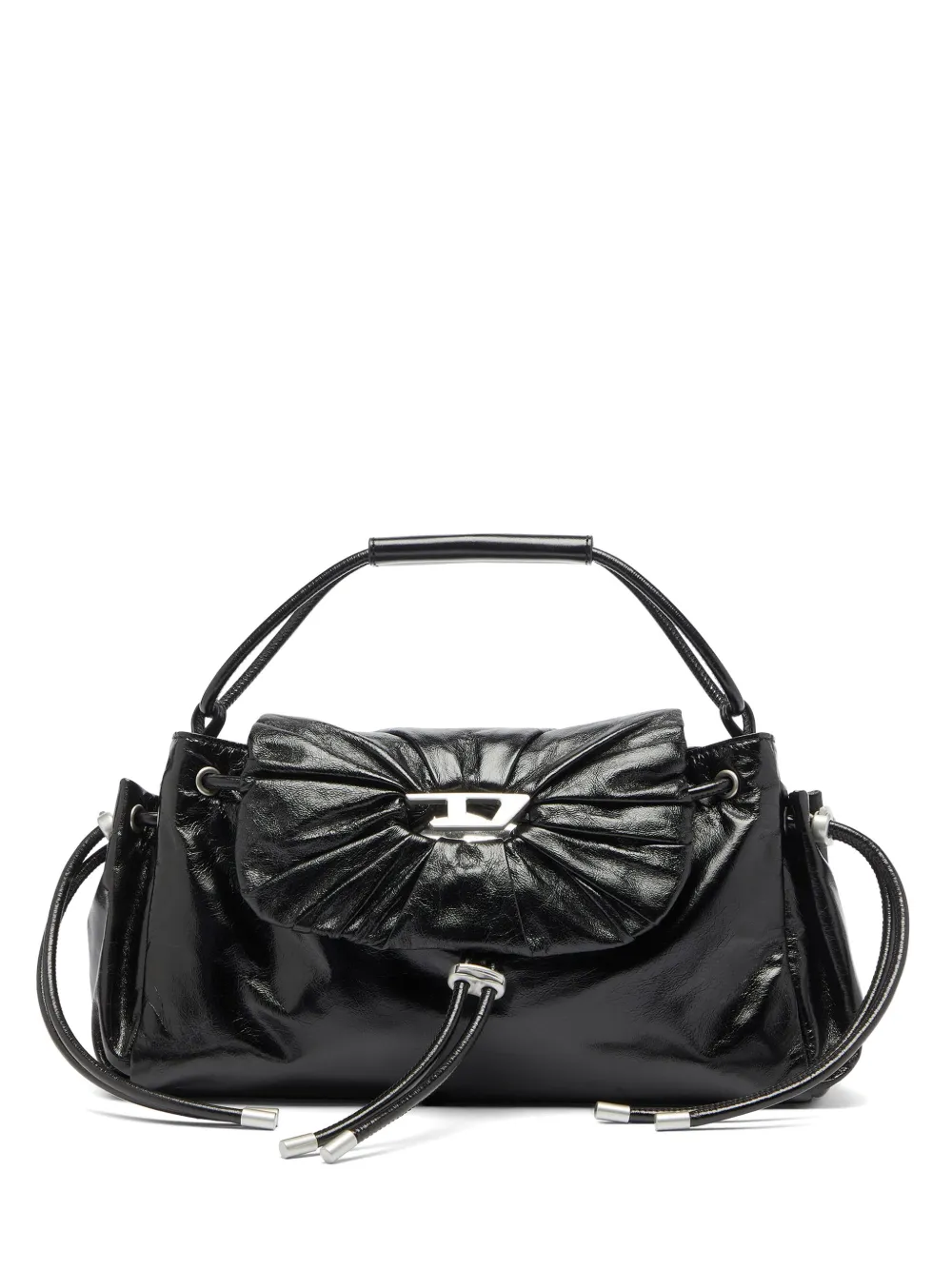Diesel Scrunch-D leather handbag - Black