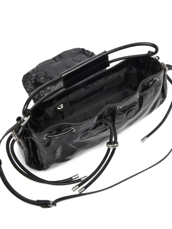 DIESEL 黒レザー ハンドバッグ Diesel Scrunch-D レザーハンドバッグ | ブラック | FARFETCH JP