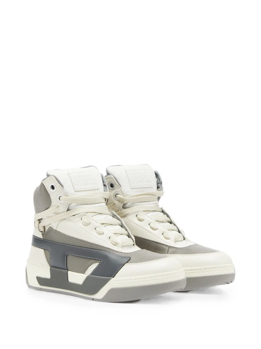 Diesel S-D-Ollie Mid logo-patch high-top sneakers Beige