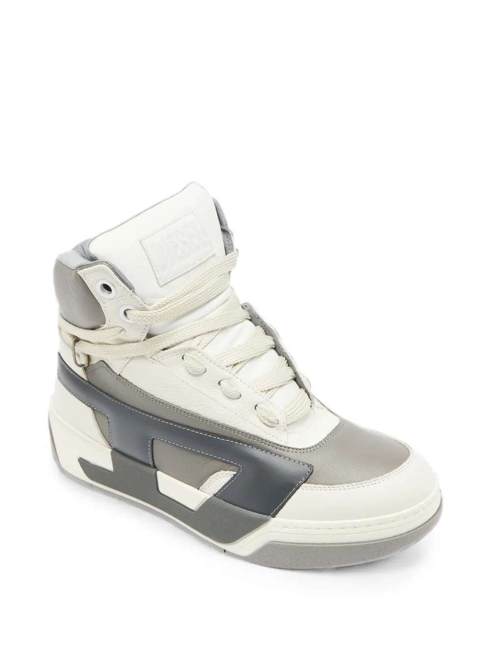 Diesel S-D-Ollie Mid logo-patch high-top sneakers Beige