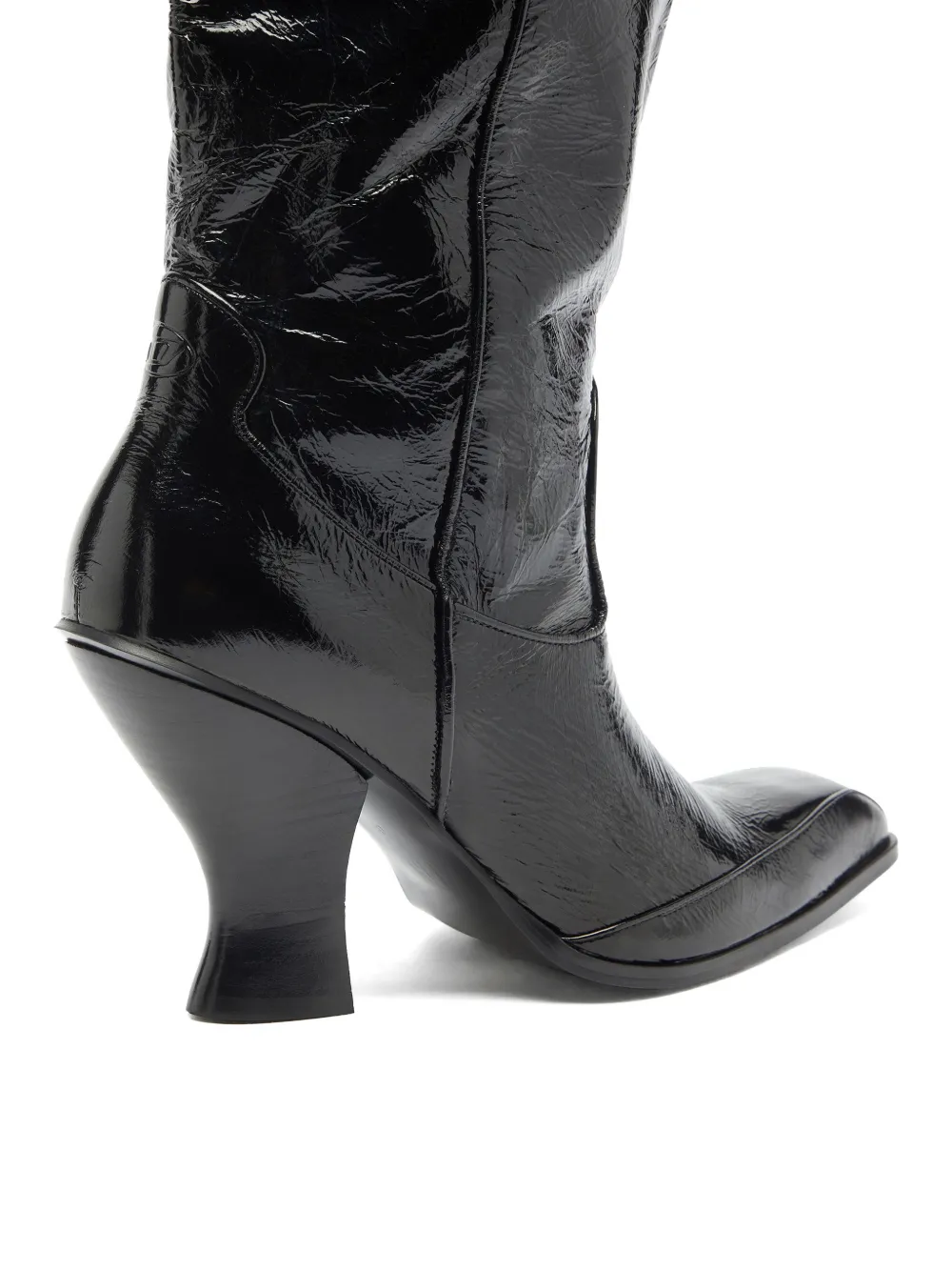 Diesel D-Luffy patent leather boots Zwart