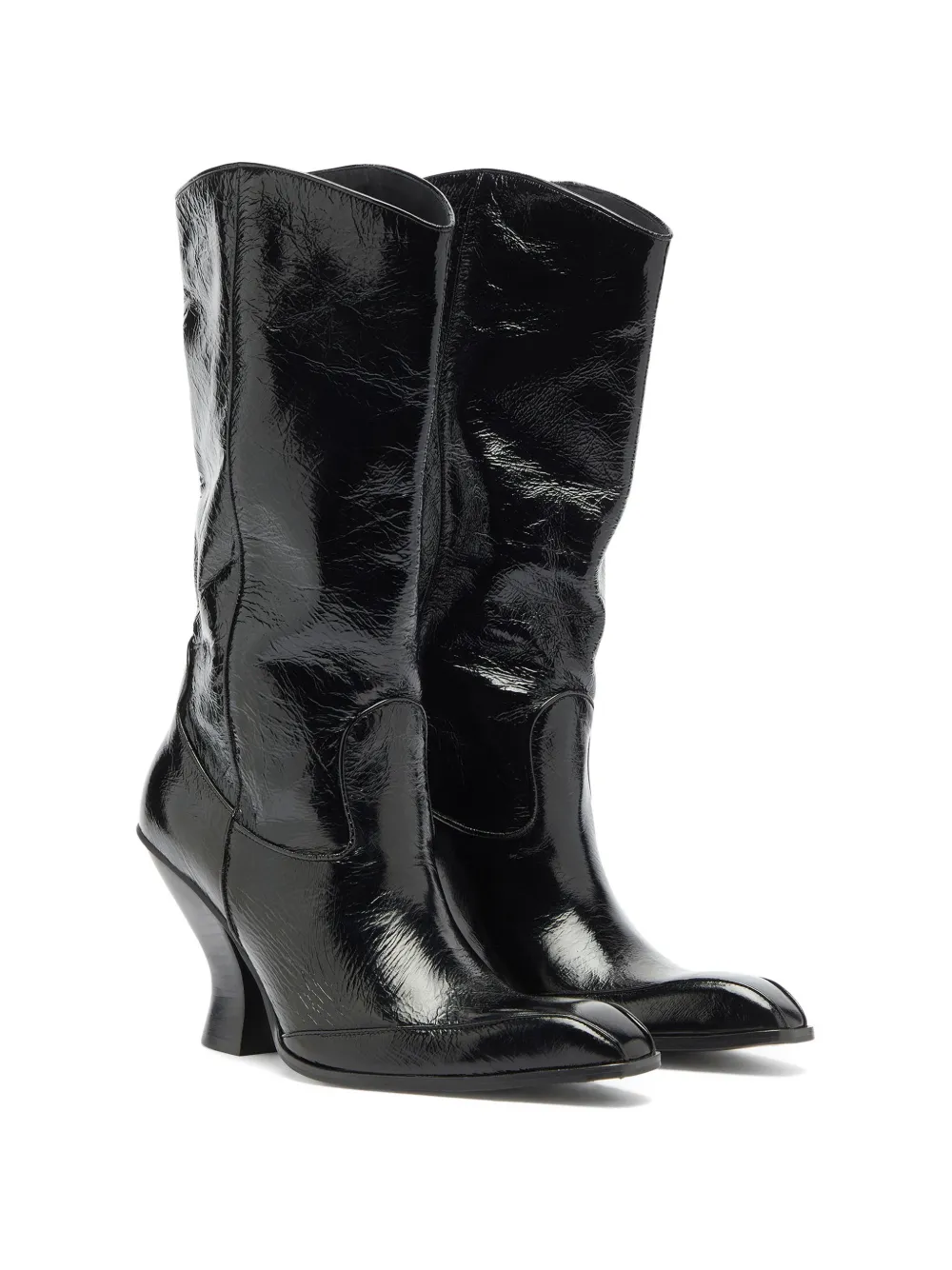 Diesel D-Luffy patent leather boots Zwart