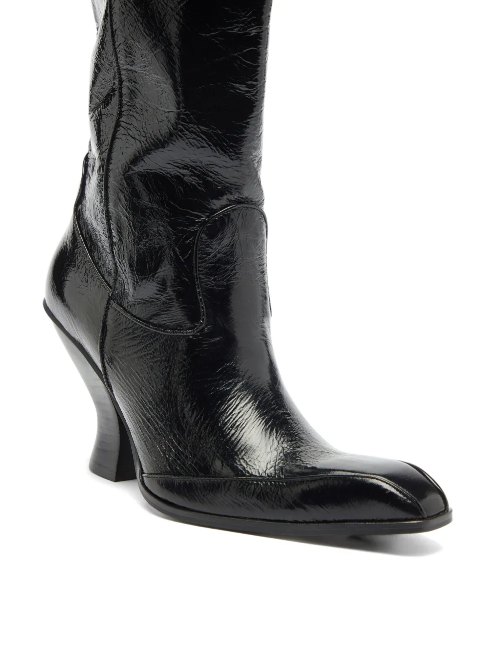 Diesel D-Luffy patent leather boots Zwart