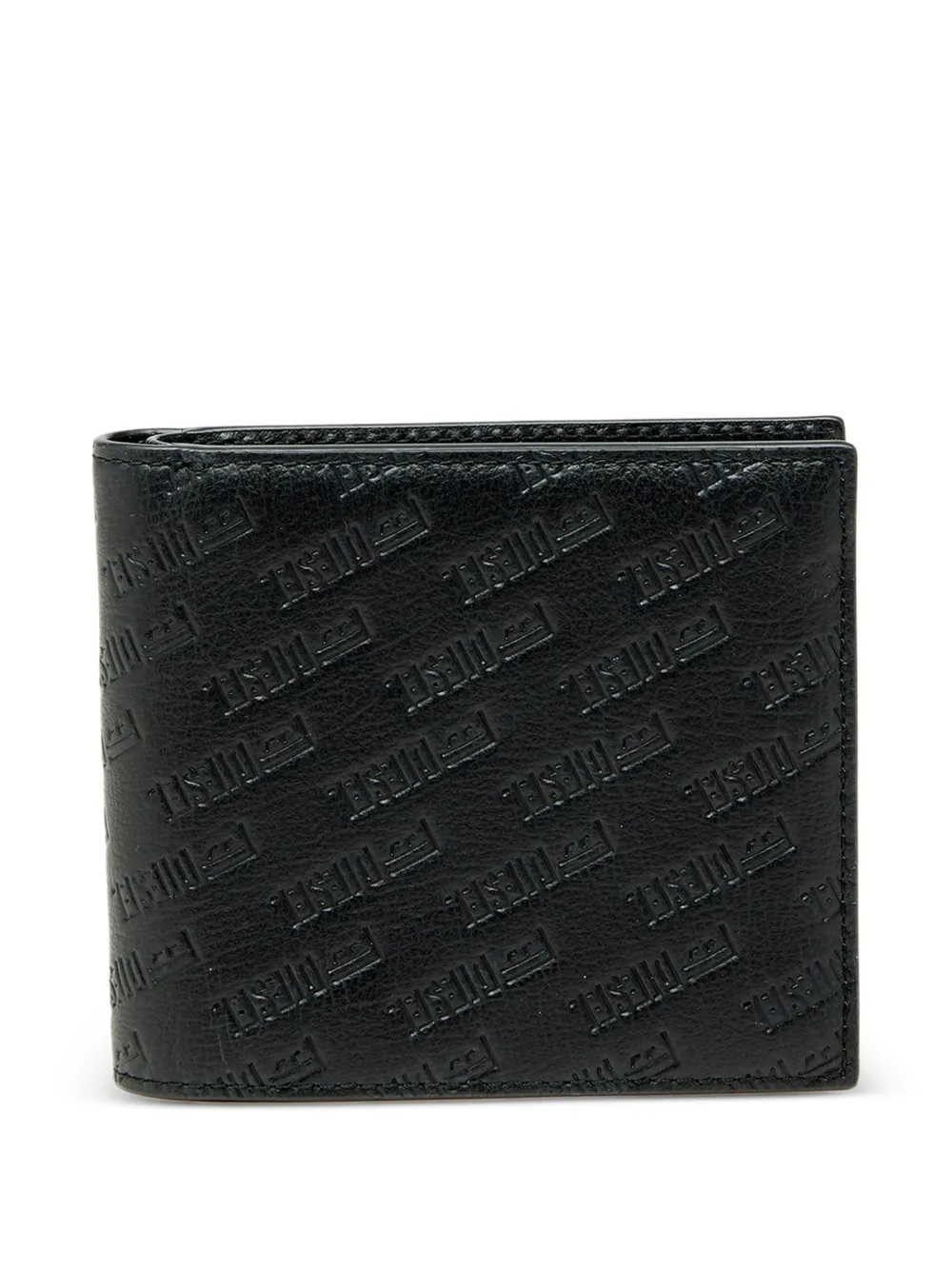 Diesel Portafoglio bi-fold con logo goffrato - Nero