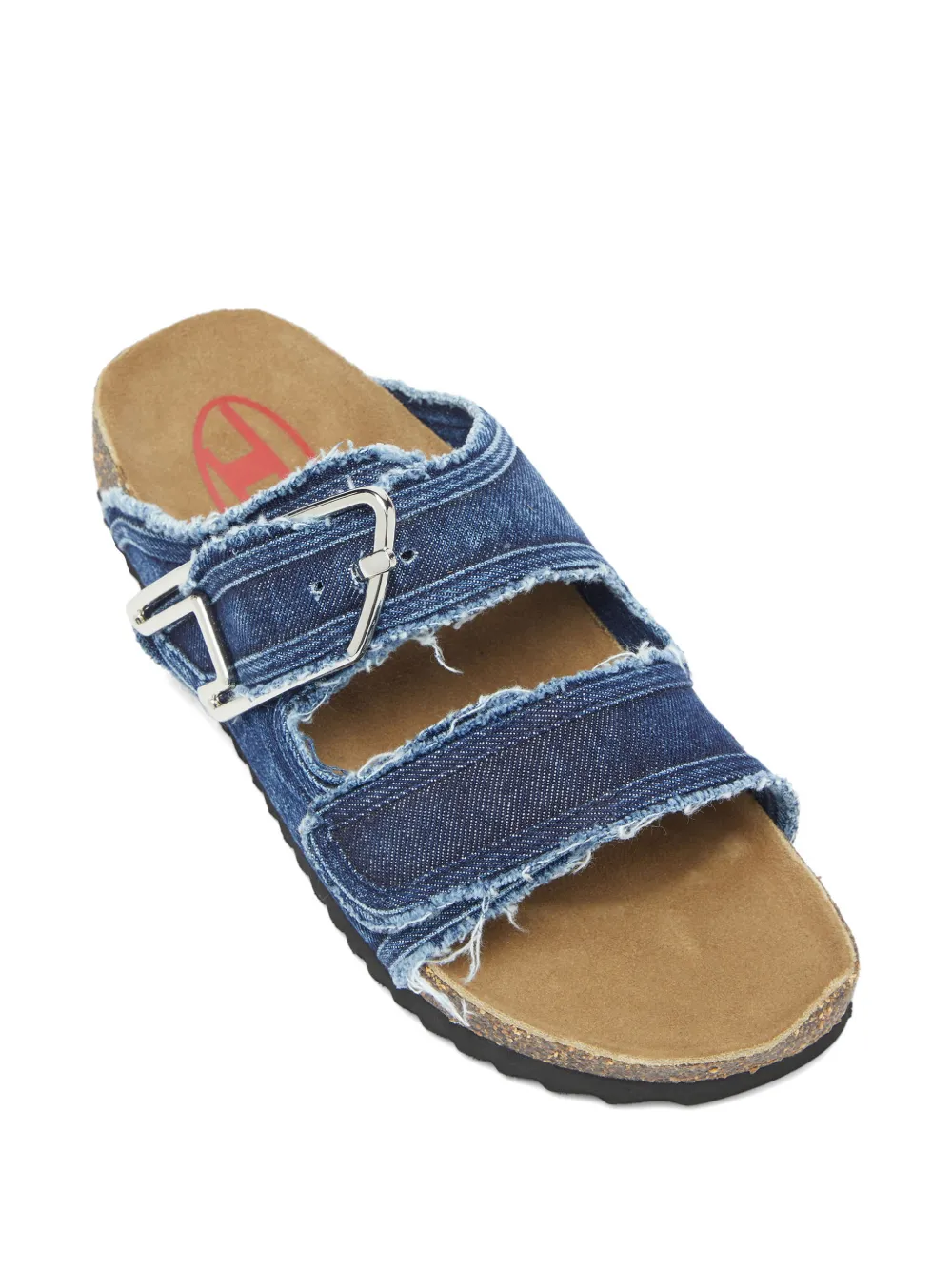 Diesel Gerafelde sandalen met D-gesp Blauw