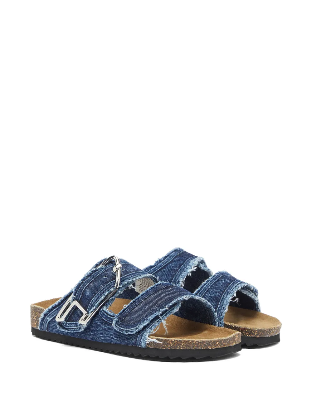 Diesel Gerafelde sandalen met D-gesp Blauw