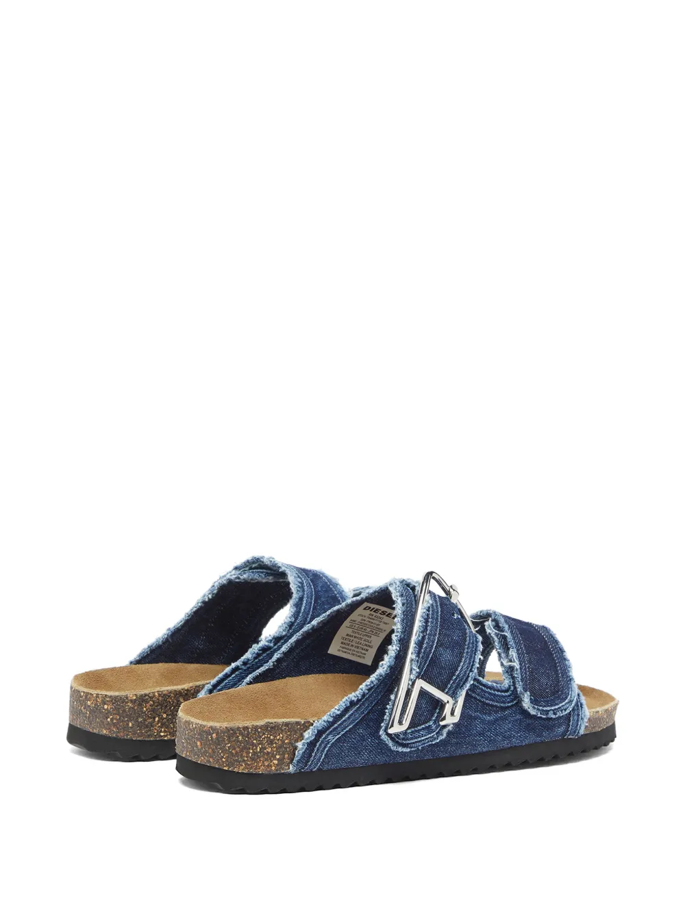 Diesel Gerafelde sandalen met D-gesp Blauw
