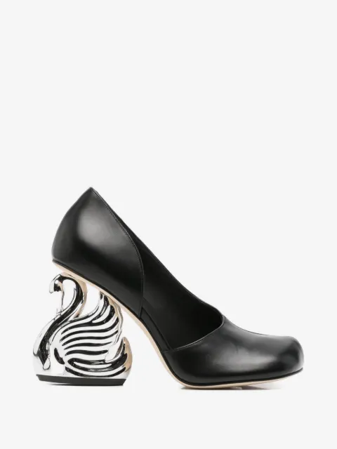 A.W.A.K.E. Mode swan-heel pumps