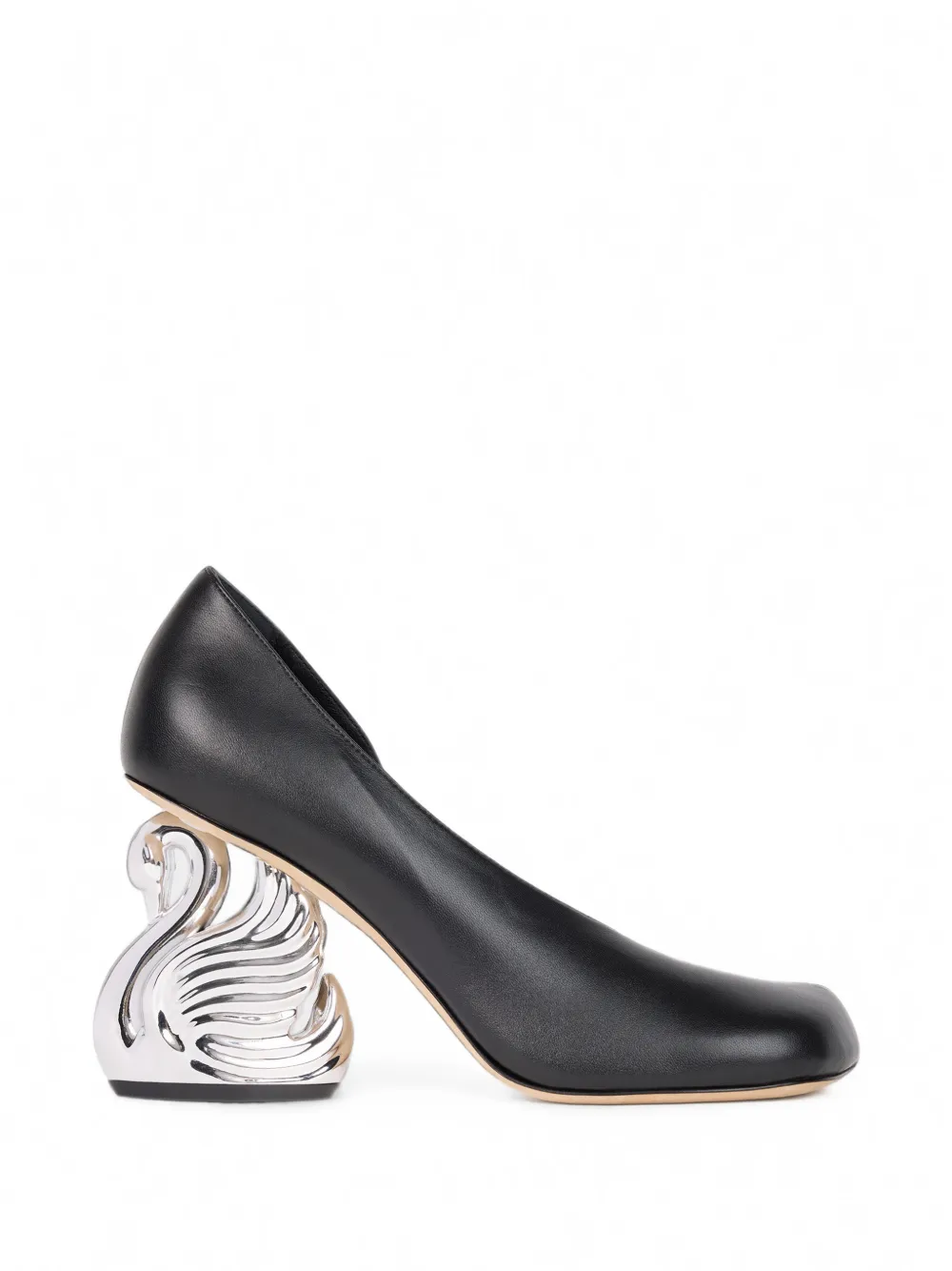 A.W.A.K.E. Mode Christine Cousin Swan-heel Pumps in Black, view 5