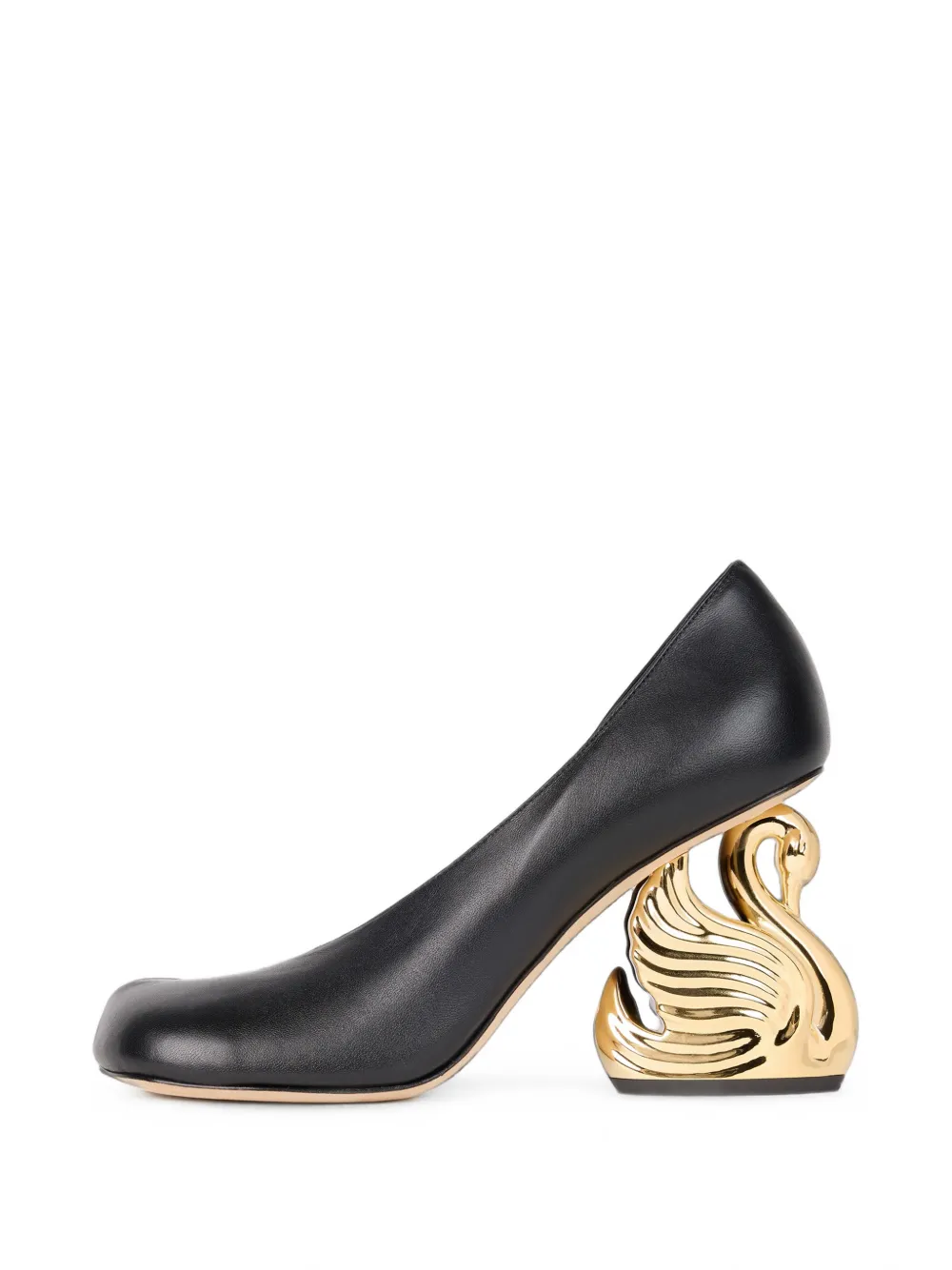 A.W.A.K.E. Mode Christine Cousin Swan-heel Pumps in Black, view 3
