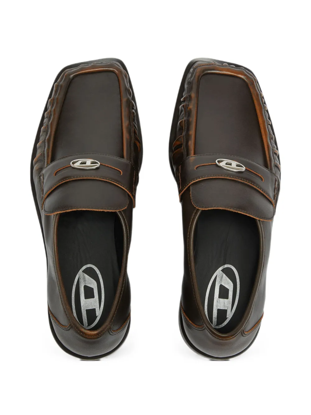 Diesel D-Amber penny loafers in leather Bruin