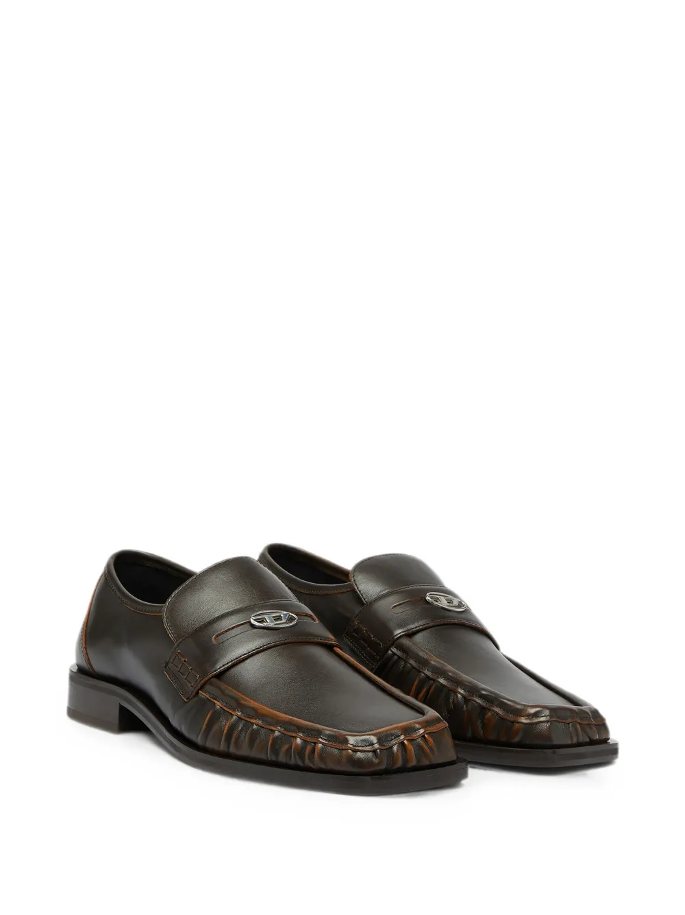 Diesel D-Amber penny loafers in leather Bruin