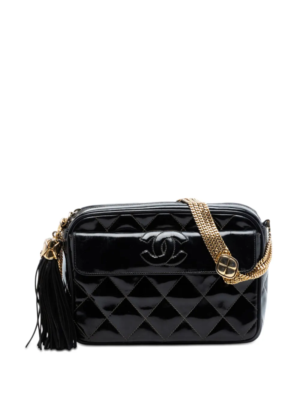 CHANEL Pre-Owned 1989-1991 CC Quilted Patent Camera Bag crossbody bag - Nero