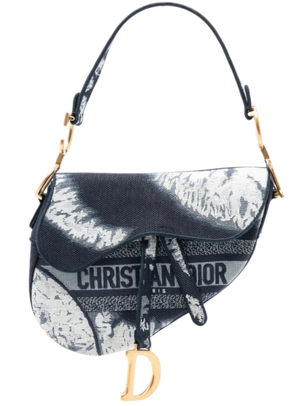 Christian Dior Pre-Owned 2020 Canvas Embroidered Tie Dye Saddle Bag shoulder bag - Blau