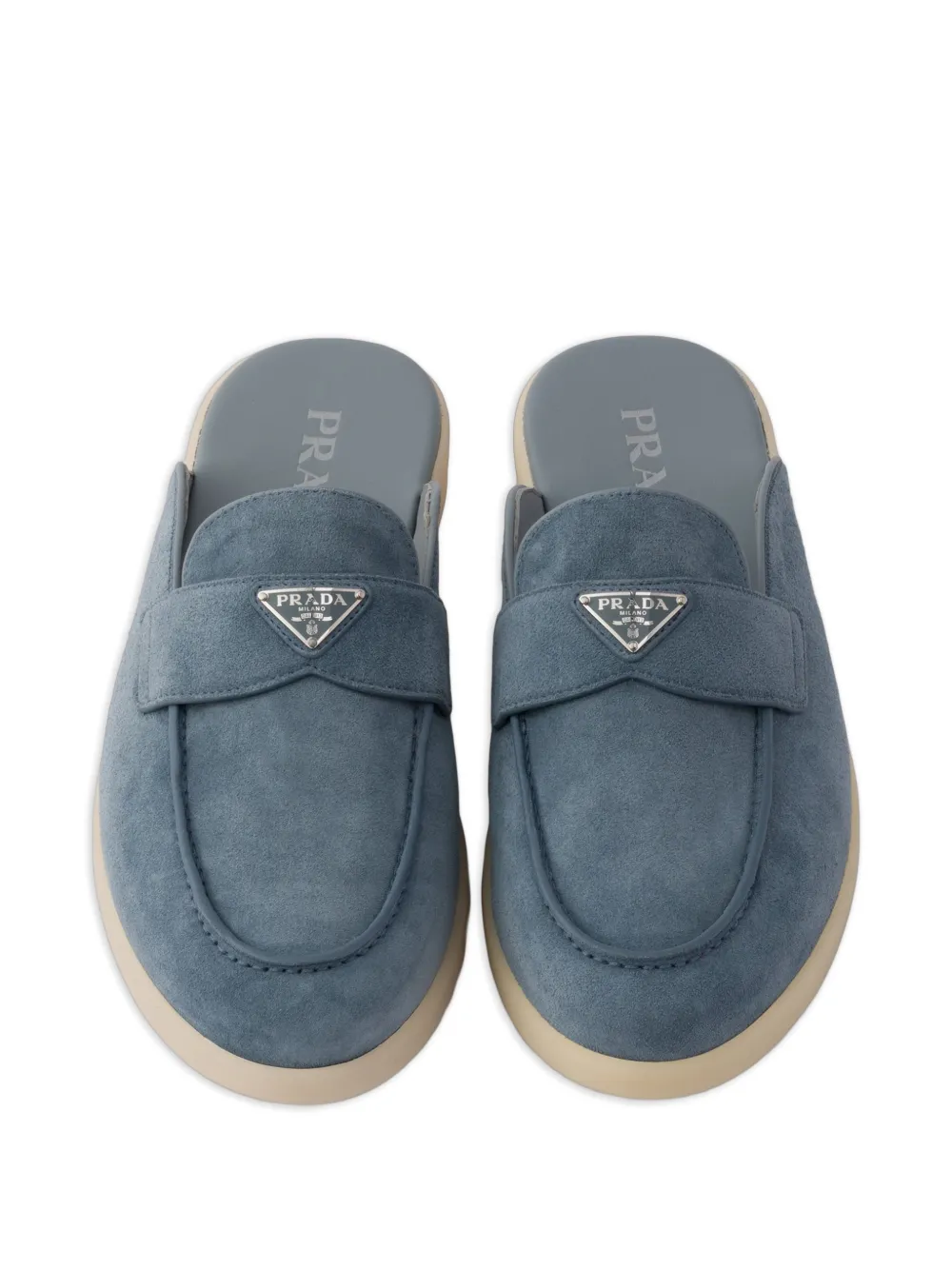 Prada Suède muiltjes Blauw