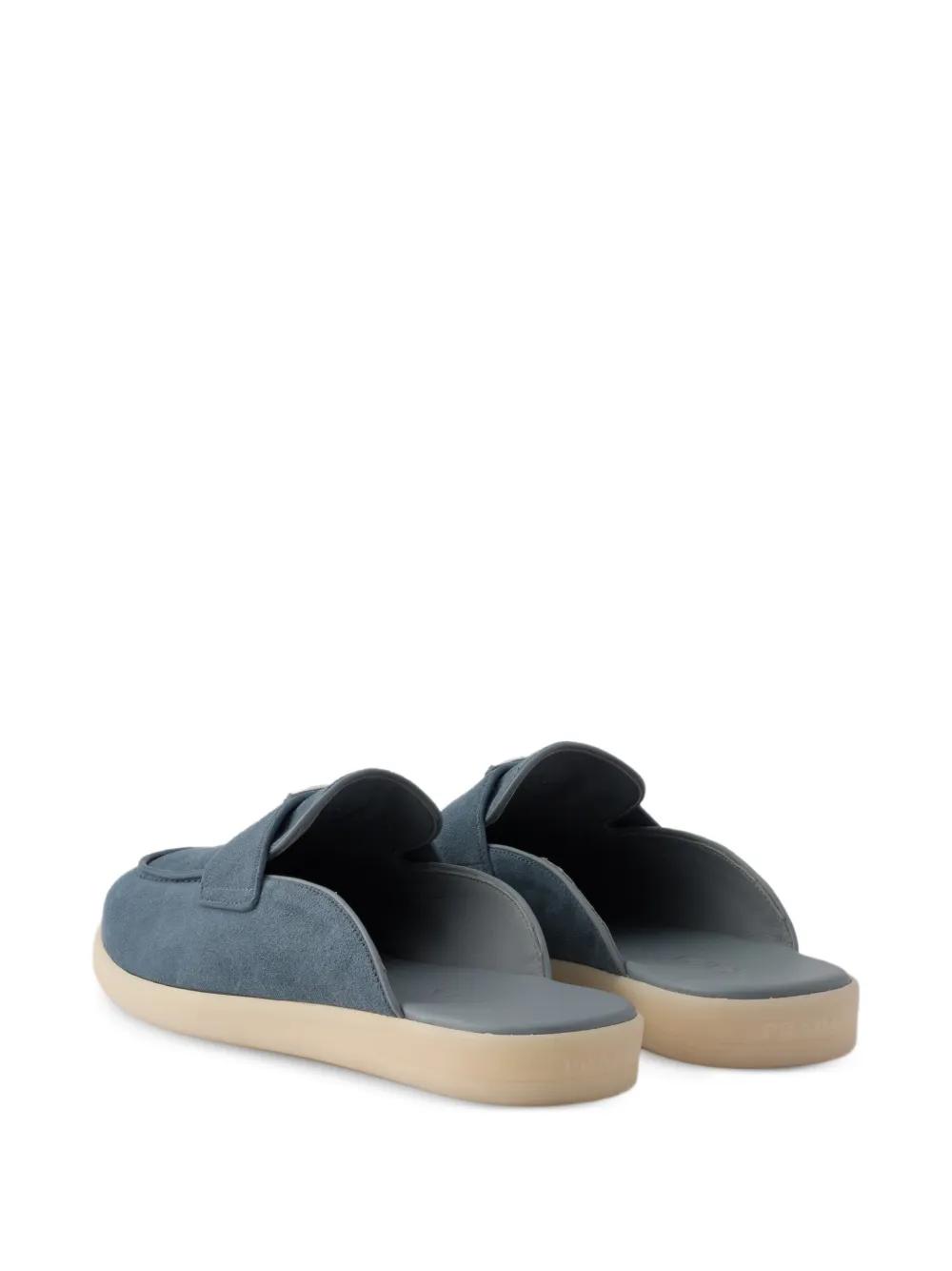 Prada Suède muiltjes Blauw