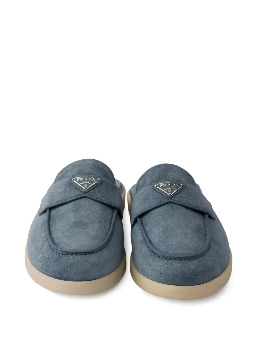 Prada Suède muiltjes Blauw