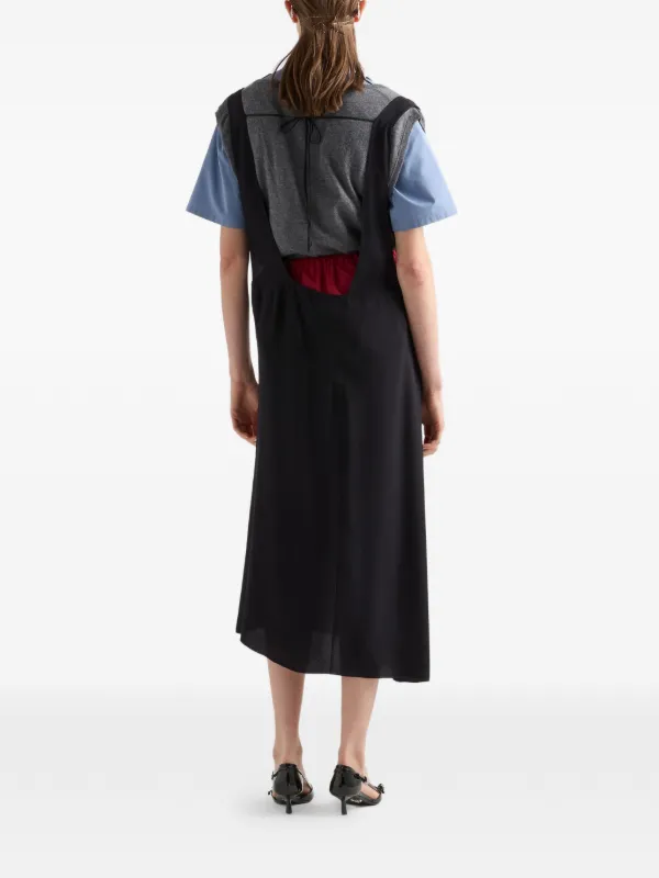 Prada サスペンダー サテンサブレドレス | ブラック | FARFETCH JP