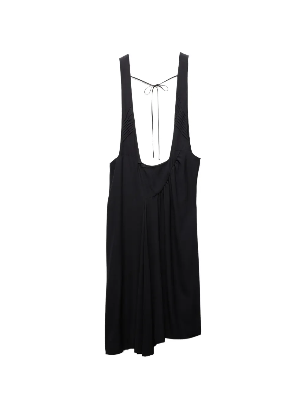 Prada Satin sablé dress with suspenders - Schwarz