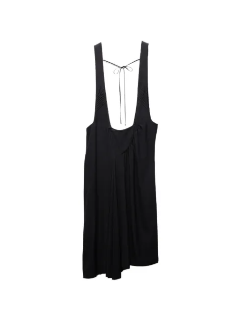 Prada Satin sablé dress with suspenders 