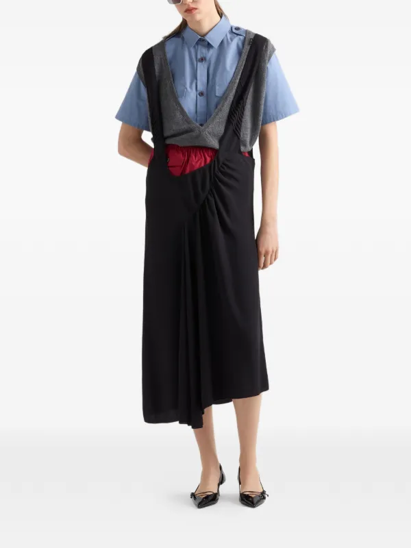 PRADA ドレス サイズ40 Prada サスペンダー サテンサブレドレス | ブラック | FARFETCH JP