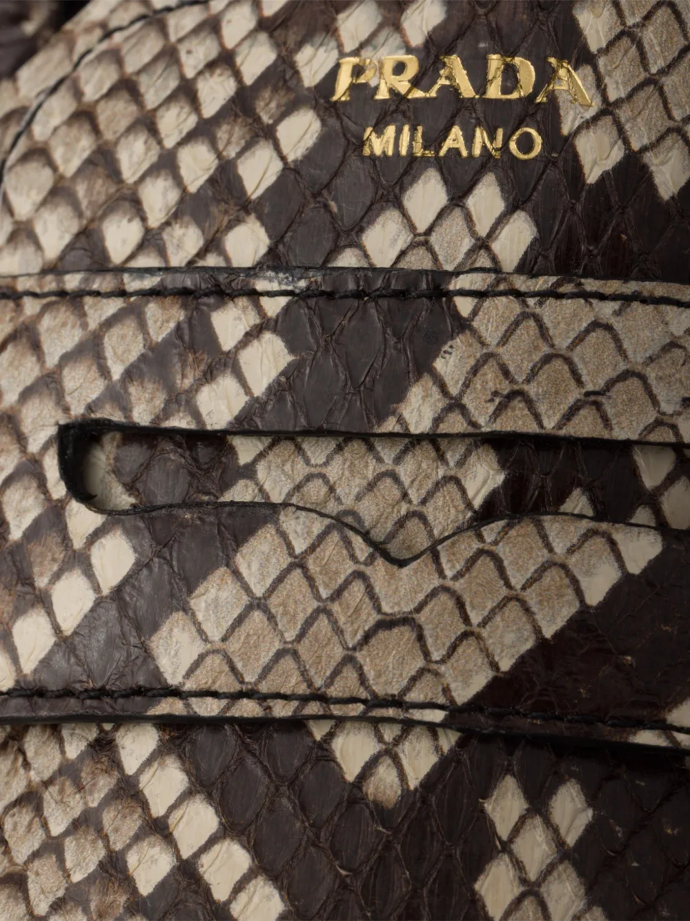 Prada Shuffle Ayers leren loafers met print Bruin