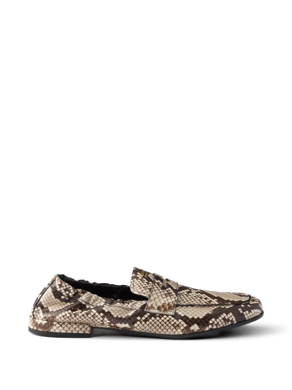 Prada Shuffle printed Ayers leather loafers - Marrone