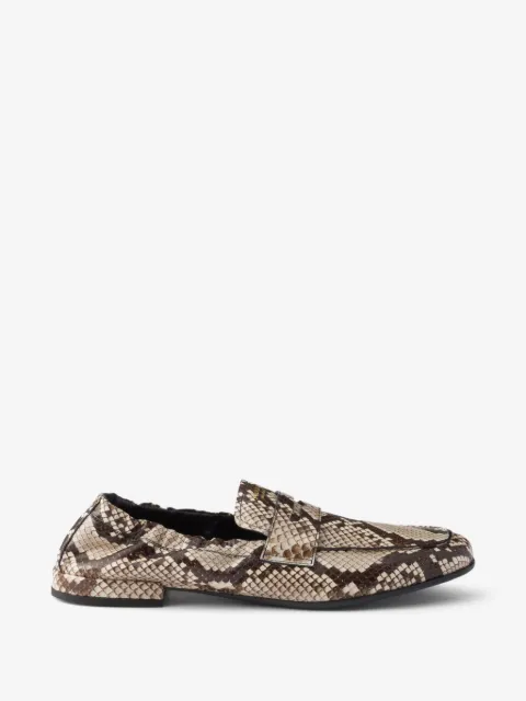 Prada shuffle printed ayers leather loafers