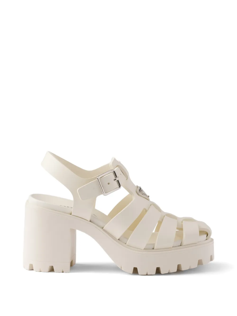 Prada rubber platform sandals Beige
